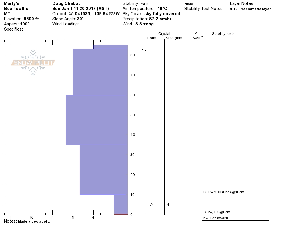 Marty's Snowpit Profile